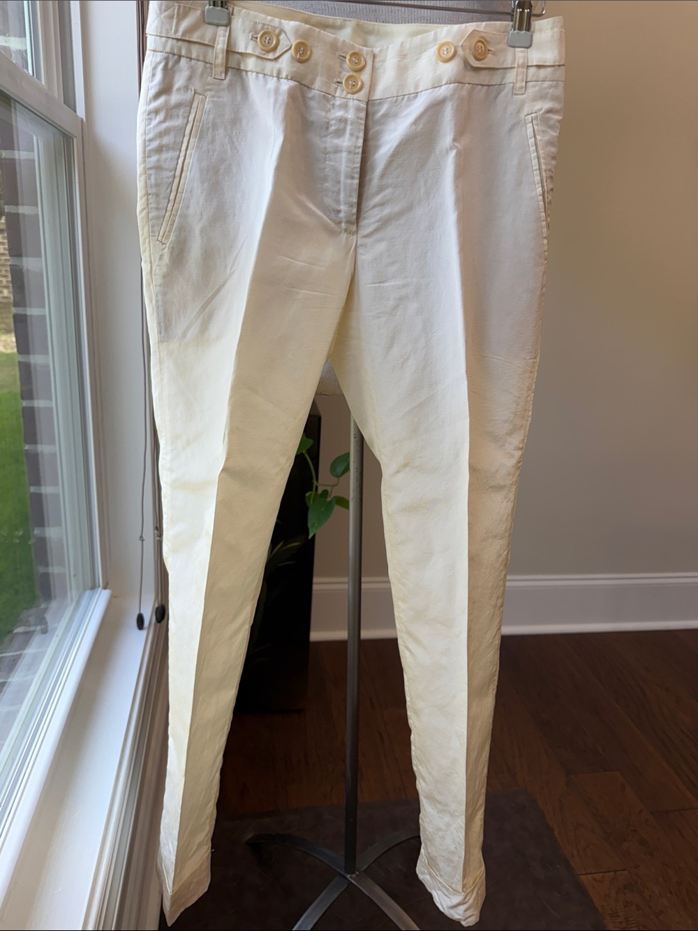 Moschino Ivory High-Waist Tailored Trousers